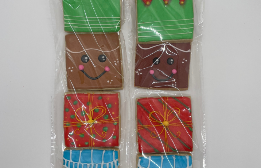 Wrapped Christmas Square Cookies